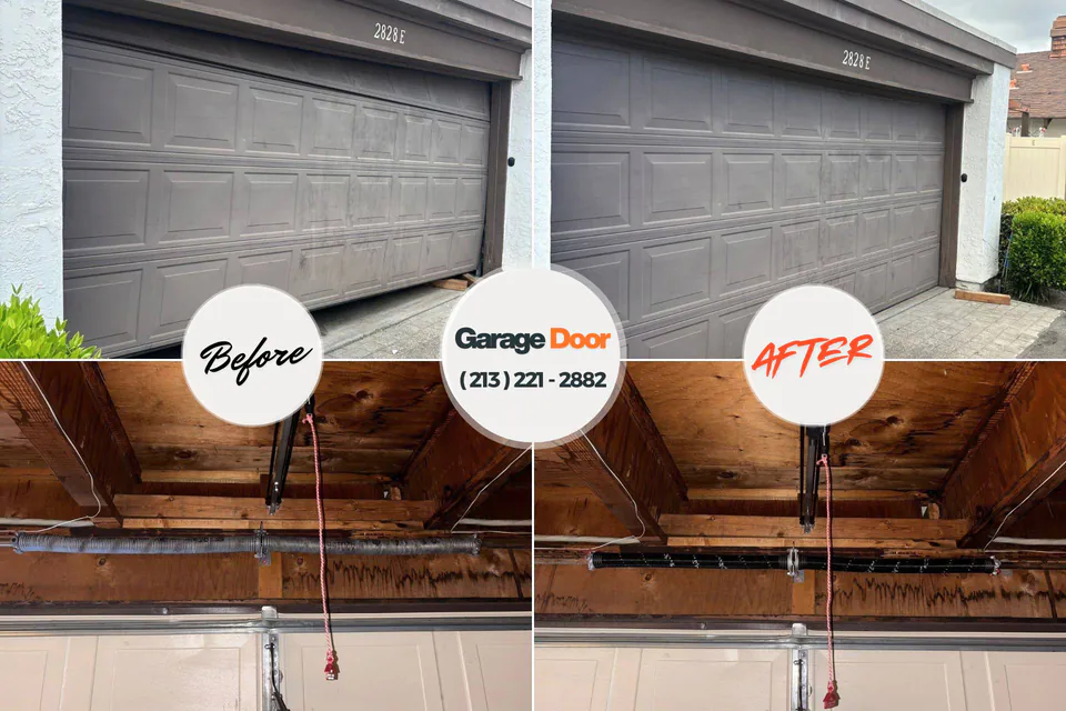 Before and after: garage door repair North Wilkesboro, NC